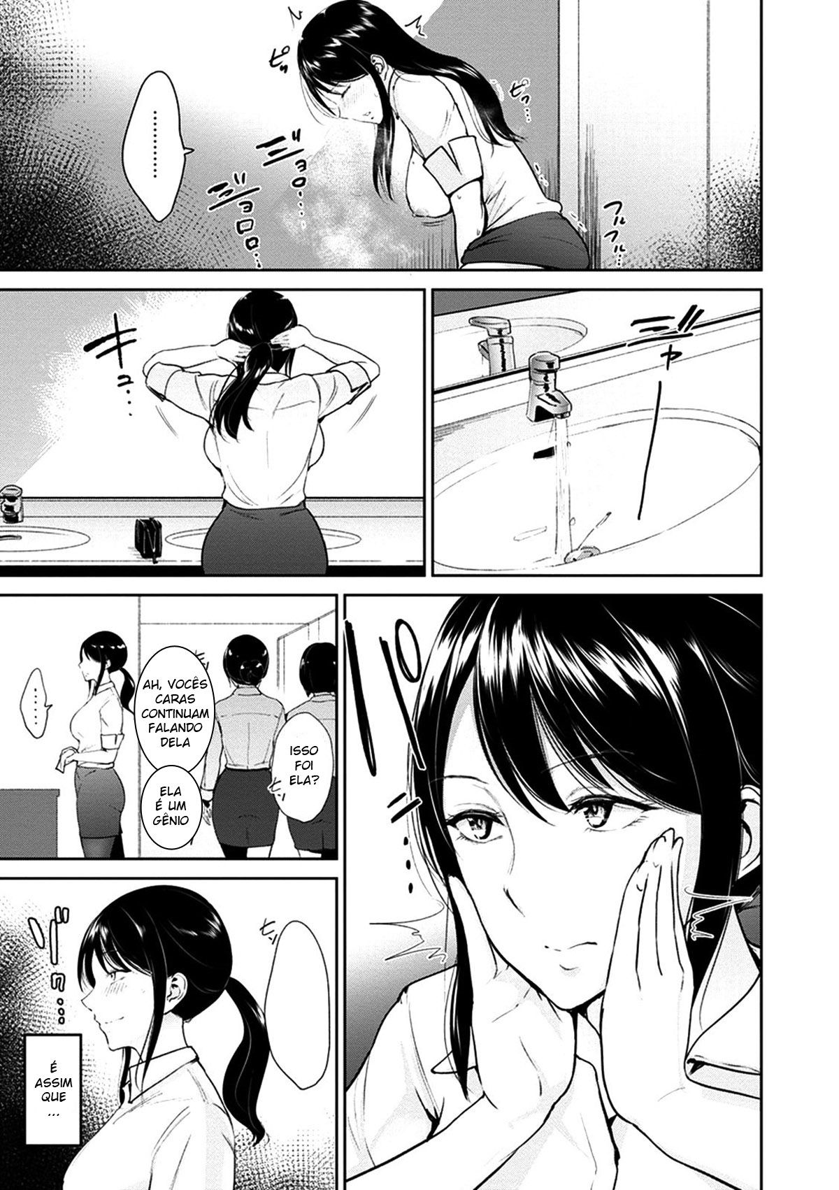 Srta. Okumiya está no banheiro