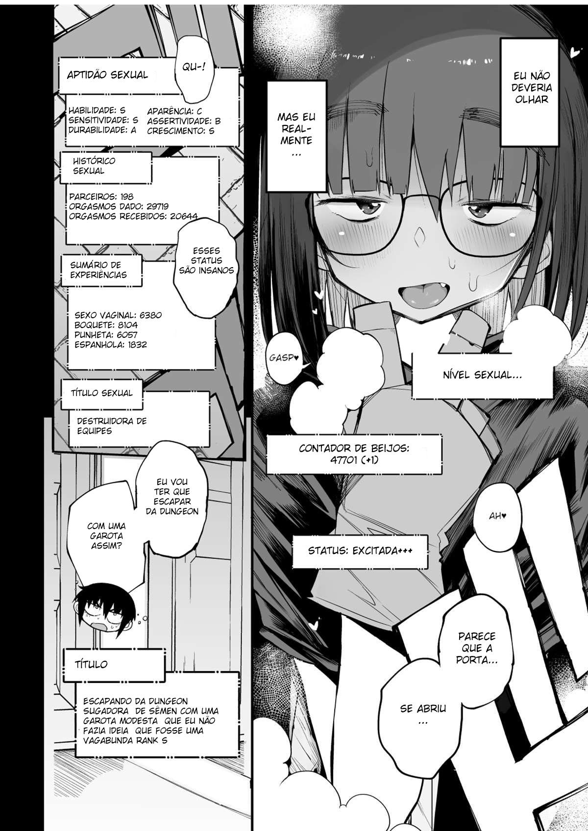 Escapando da Dungeon Sugadora de Sêmen com uma Garota Modesta que eu Não Fazia Ideia que Fosse uma Vagabunda Rank S