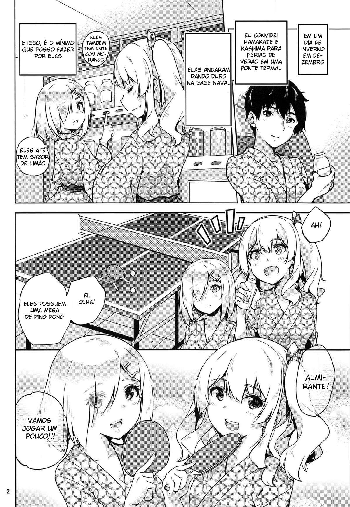 Kashima e Hamakaze Vestindo Yukatas na Fonte Termal