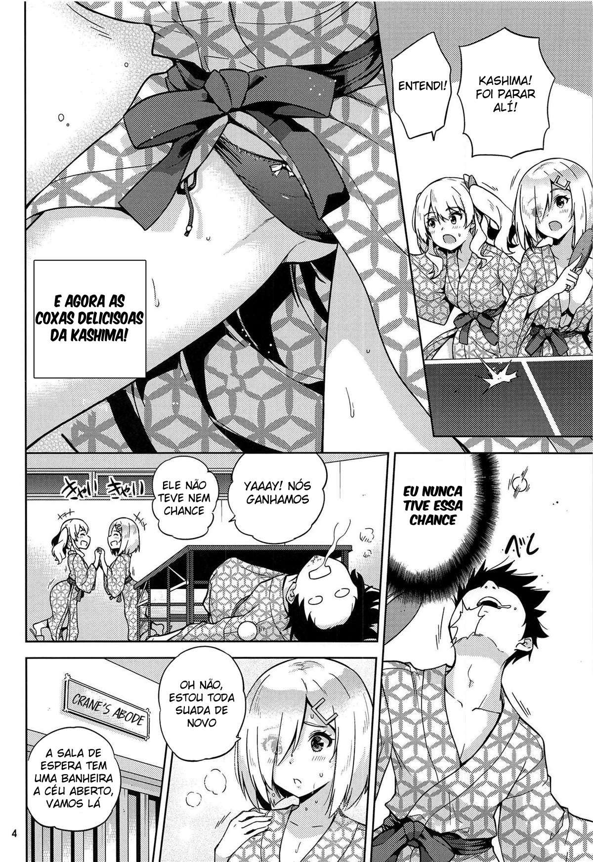Kashima e Hamakaze Vestindo Yukatas na Fonte Termal