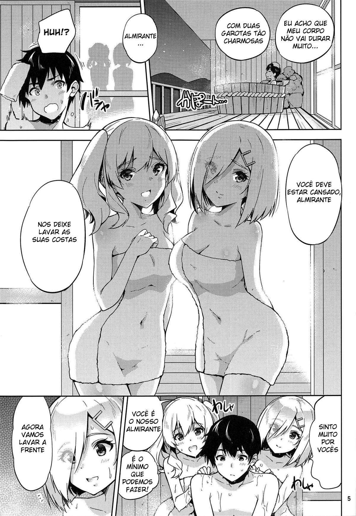 Kashima e Hamakaze Vestindo Yukatas na Fonte Termal