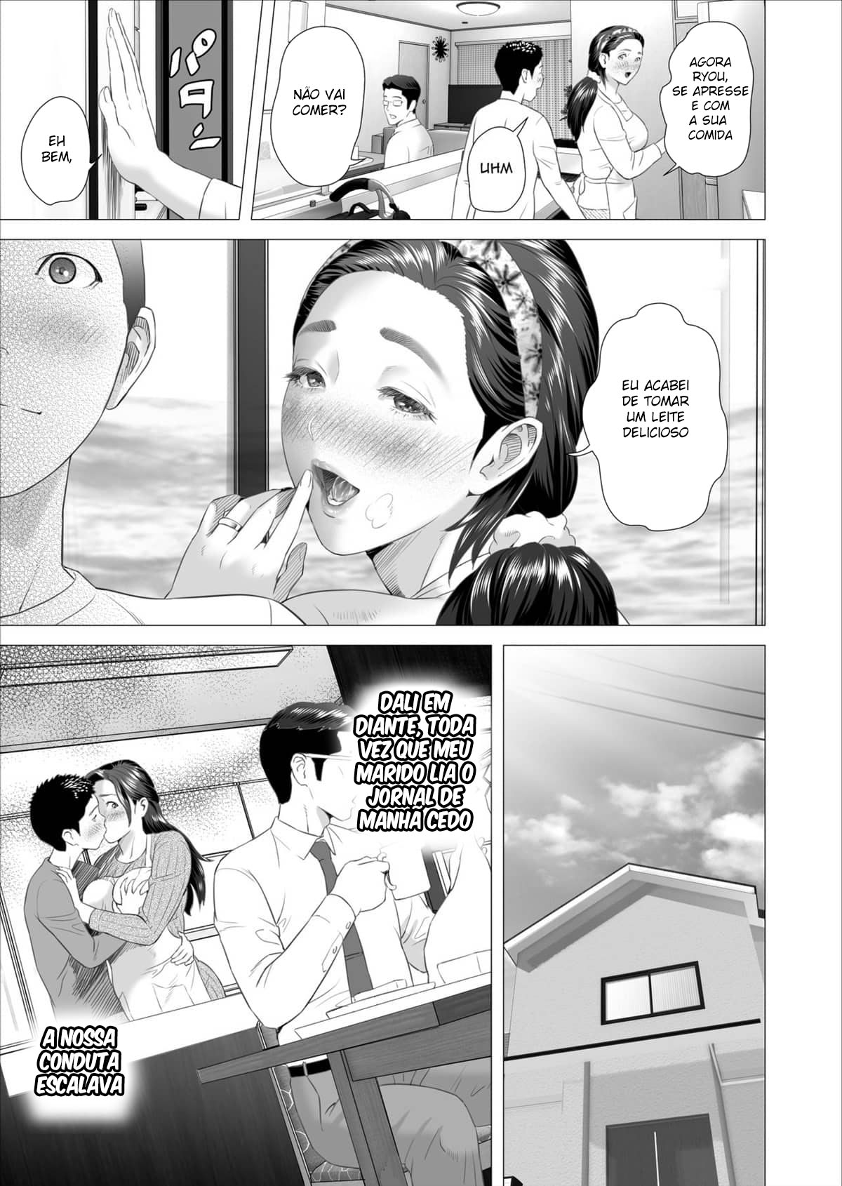 Sedução da Vizinhança ~Filho Fazendo Amor Com Sua Mãe Atrás de Seu Marido~